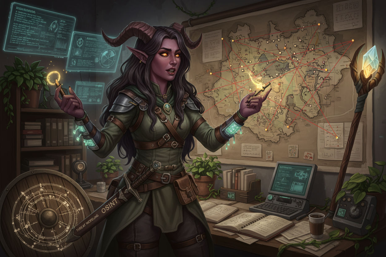 Druid → Threat Intelligence Analyst character illustration